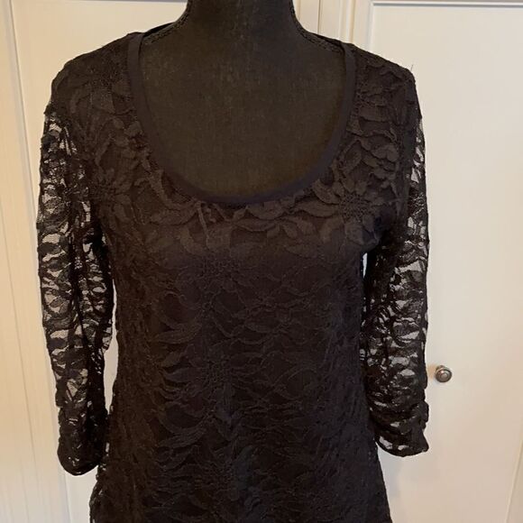 Style & Co. Boho Black Lace Dress - Picture 2 of 6